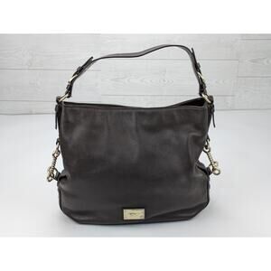 Michael Kors Big Valley Brown Pebbled Leather Hobo Bag Large Shoulder Handbag